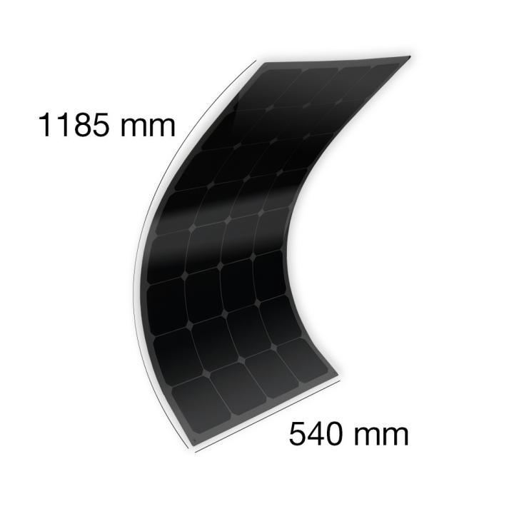 MX FLEX Full Black 12V flexible solar panel 100Wp