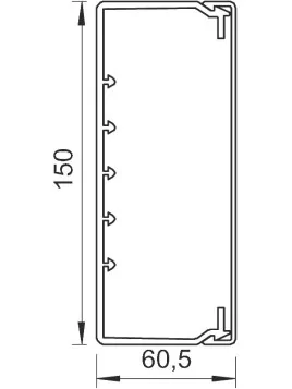 Canal blanco 60x150 mm - longitud 2 m