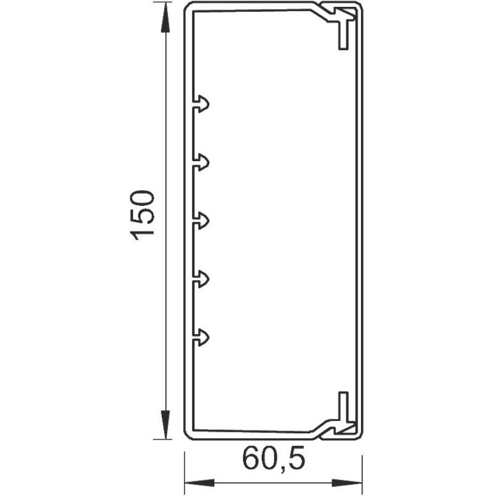 Weißer Kabelkanal 60x150mm - Länge 2m
