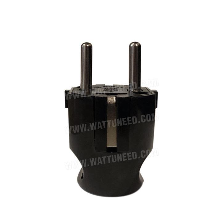 Enchufe eléctrico macho 2P+T 16A, negro