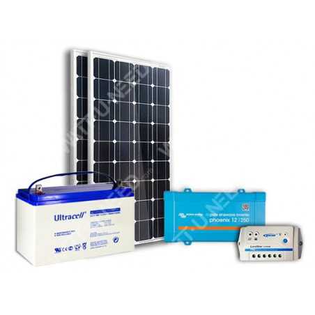 Kit solaire 200Wc mono - 100Ah - 250VA