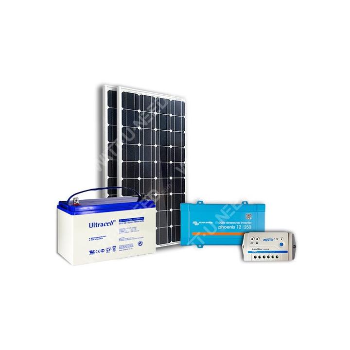 Kit solaire 200Wc mono - 55Ah - 250VA
