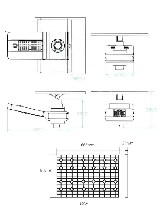 Solar lamp post - LED autonomous WU 50W 18V - 150W Panel