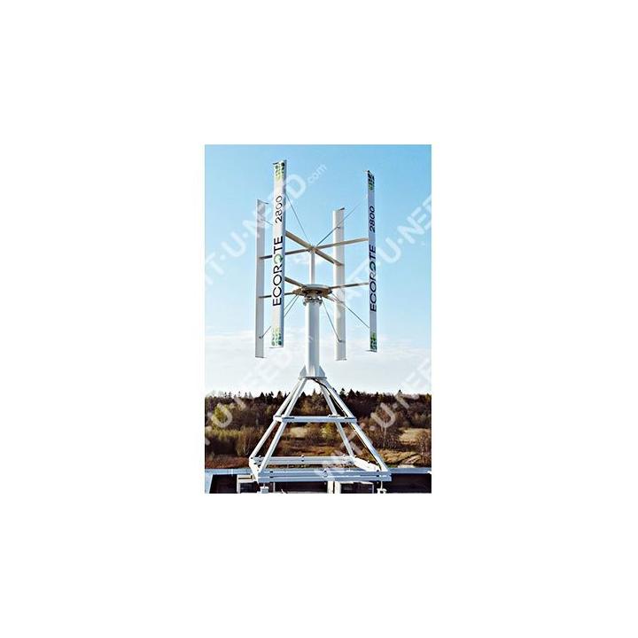 Ecorote wind mast with flat roof structure 