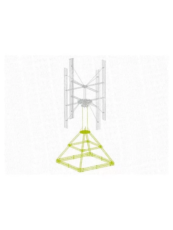 Mât eolienne Ecorote avec structure pour toit plat 
