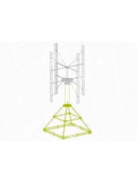 Mástil de viento ecorote con estructura plana de techo 