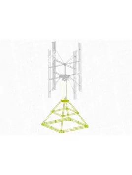 Mât eolienne Ecorote avec structure pour toit plat 