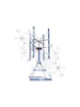 Mástil de viento ecorote con estructura plana de techo con balastos