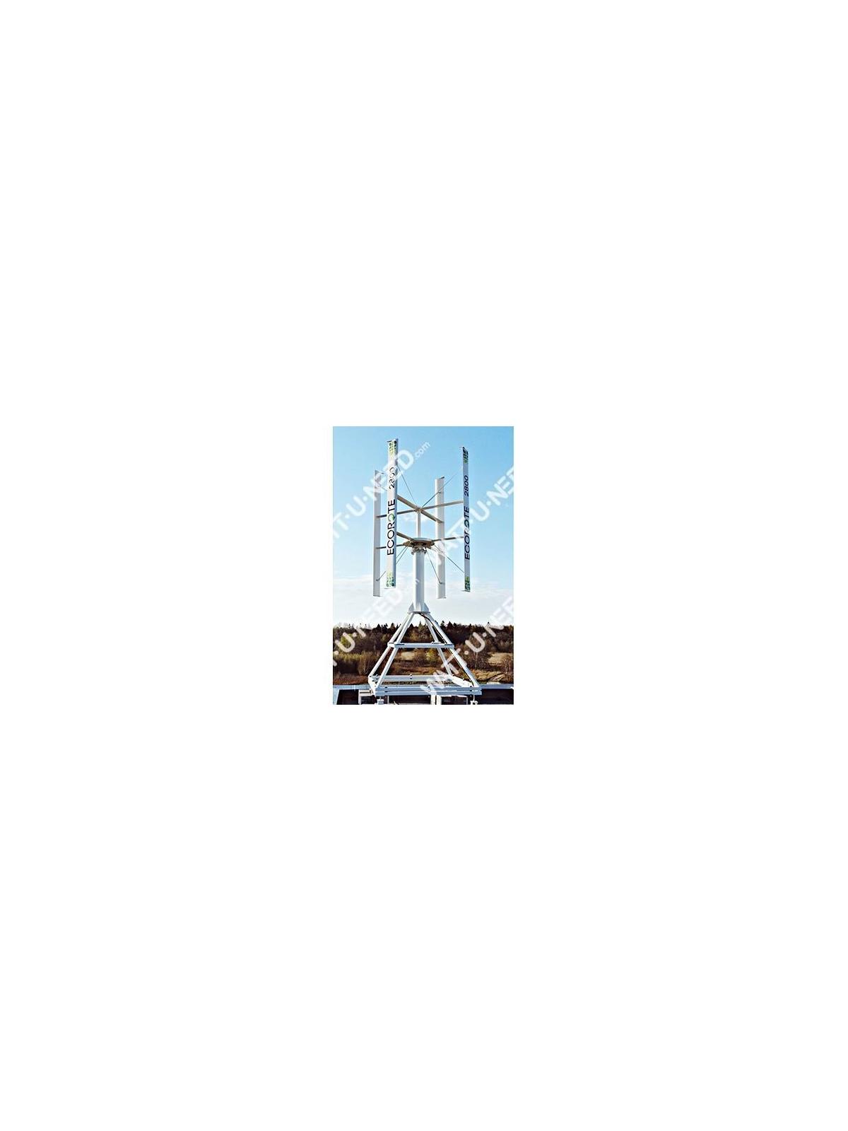 Ecorote wind mast with flat roof structure 