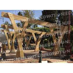 Wooden structure for 4 cars