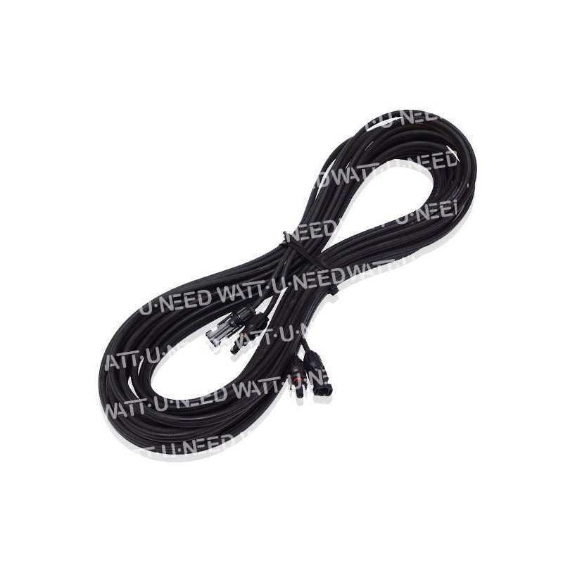 Allonge câble solaire 2x6 mm² avec 4x connecteurs type MC4 (au mètre)
