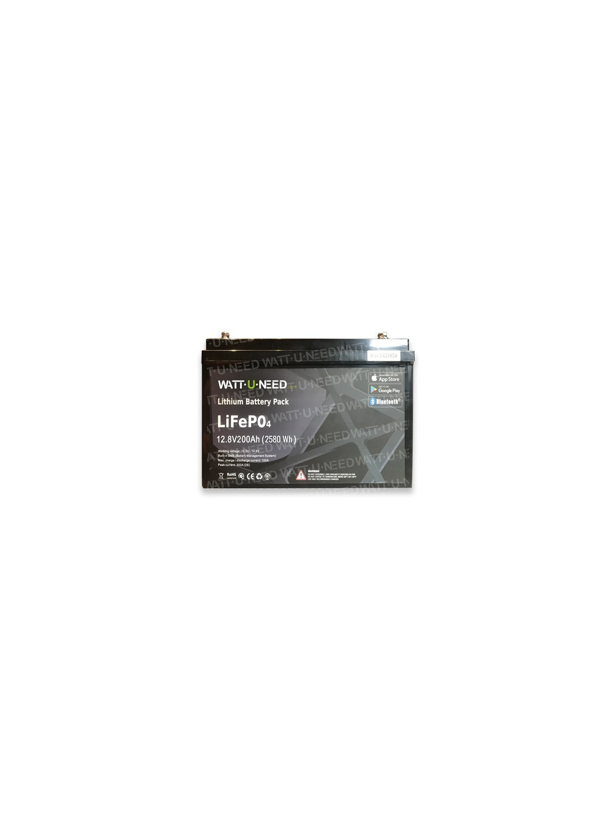 Wattuneed 12,8V 200Ah lithiumbatterij