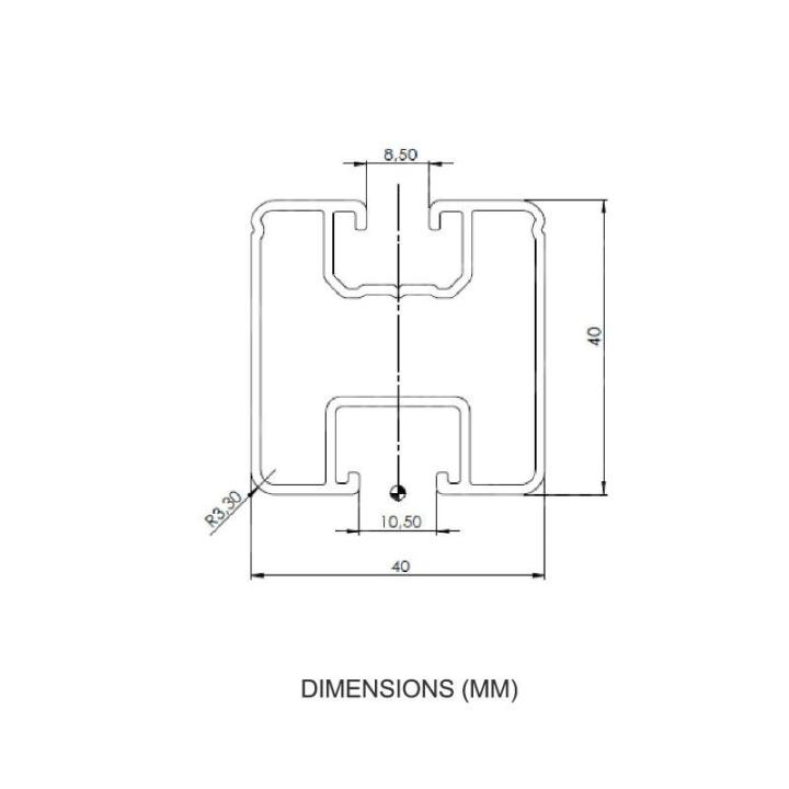 Rail en aluminium 35x40 pour fixation de panneaux solaires