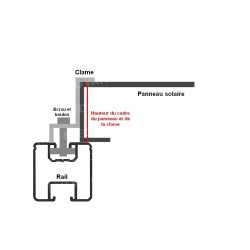 Rail en aluminium 35x40 pour fixation de panneaux solaires