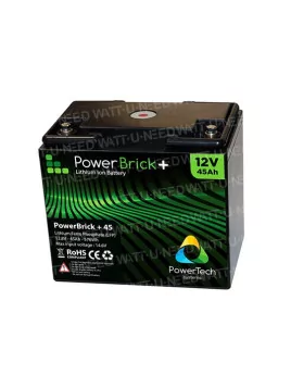 Batería de litio LiFePO4 0,58 kWh - PowerBrick+ PB+12/45 12,8 V 45 Ah | IP65
