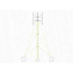 Ecorote wind mast with flat roof structure with ballasts