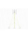 Ecorote wind mast with flat roof structure with ballasts
