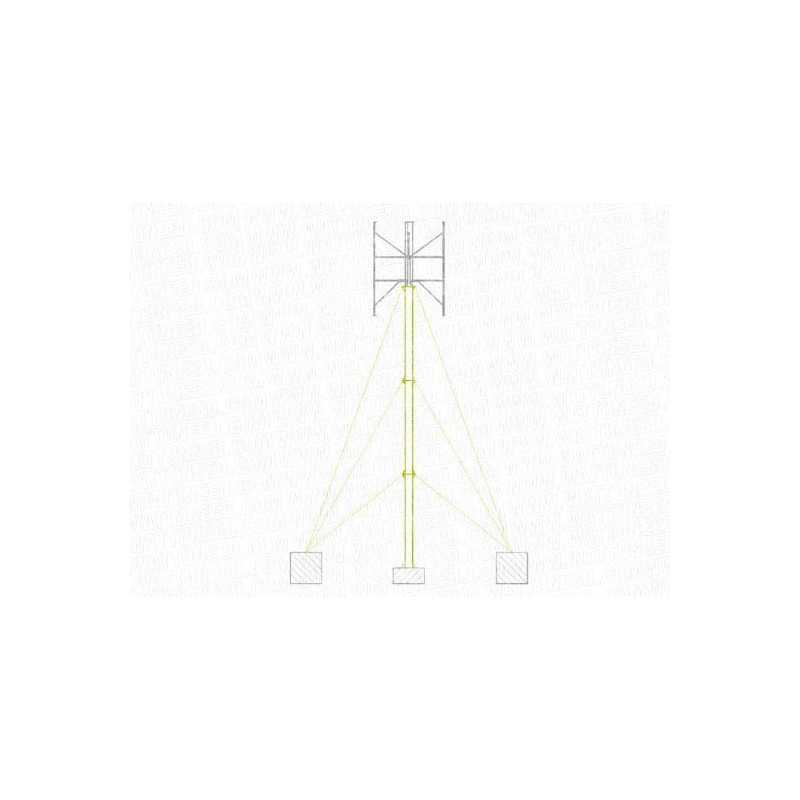 Steel mast for wind turbine 9800W Ecorote with cable supports 