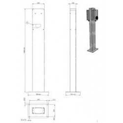 Support pour 2 bornes ABB TAC pedestal back-to-back