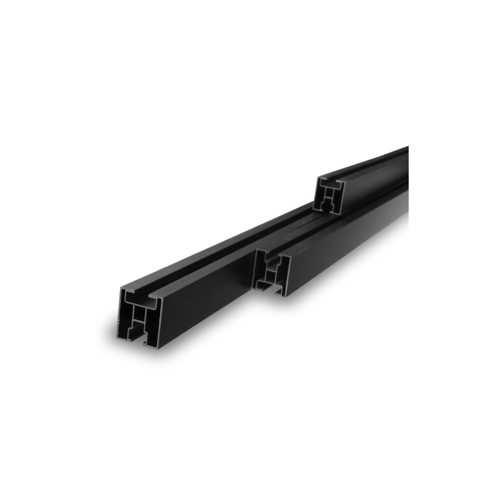 Carril de aluminio anodizado negro 40x40 para fijación de paneles solares