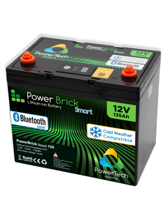 Lithium-Akku PowerBrick+ Smart BT + Heater 12V 135Ah mit Bluetooth und  Zellenheizung PB+B/H12/135
