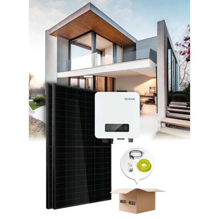 Kit 2 panneaux autoconsommation / réinjection 1100W Sofar sans stockage