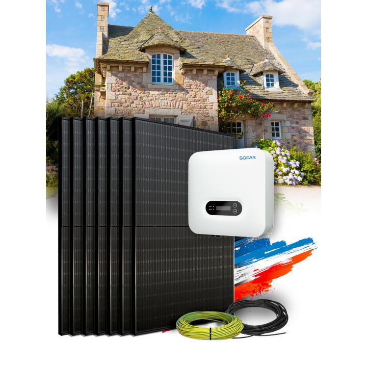 Kit photovoltaïque 3 kWc – 6 panneaux avec installation en France