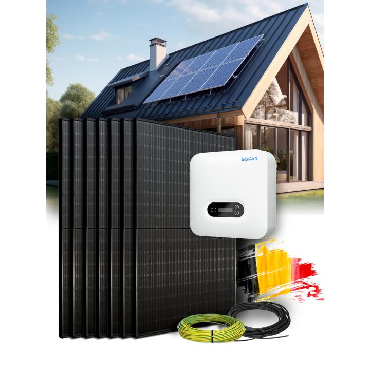 Kit autoconsommation 8 panelen 3 kVa zonder opslag en installatie in België