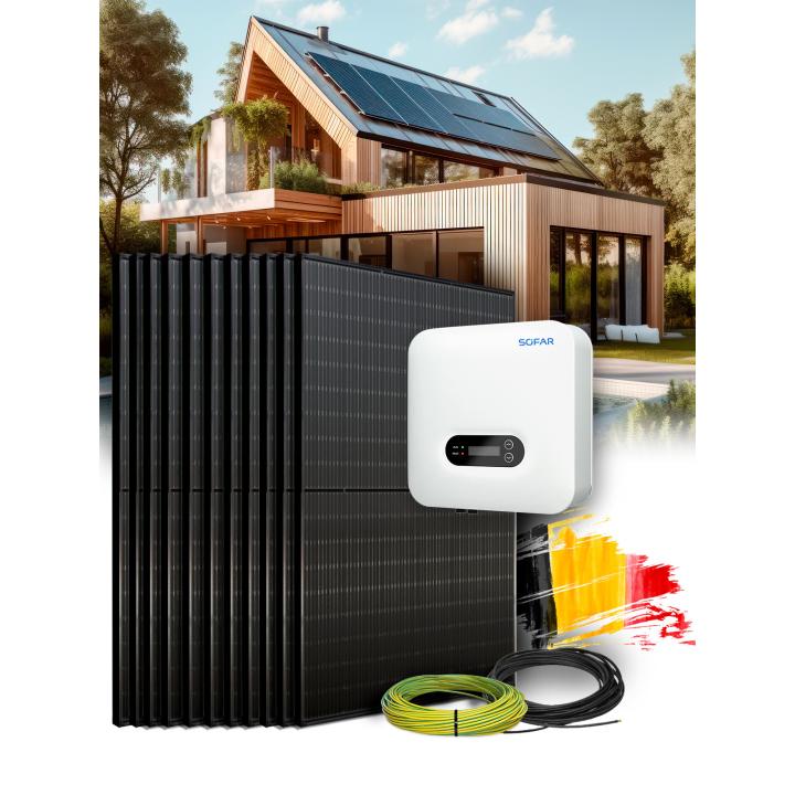 Kit Eigenverbrauch/Rückspeisung 16 Paneele 5 kVa ohne Speicher und Installation in Belgien