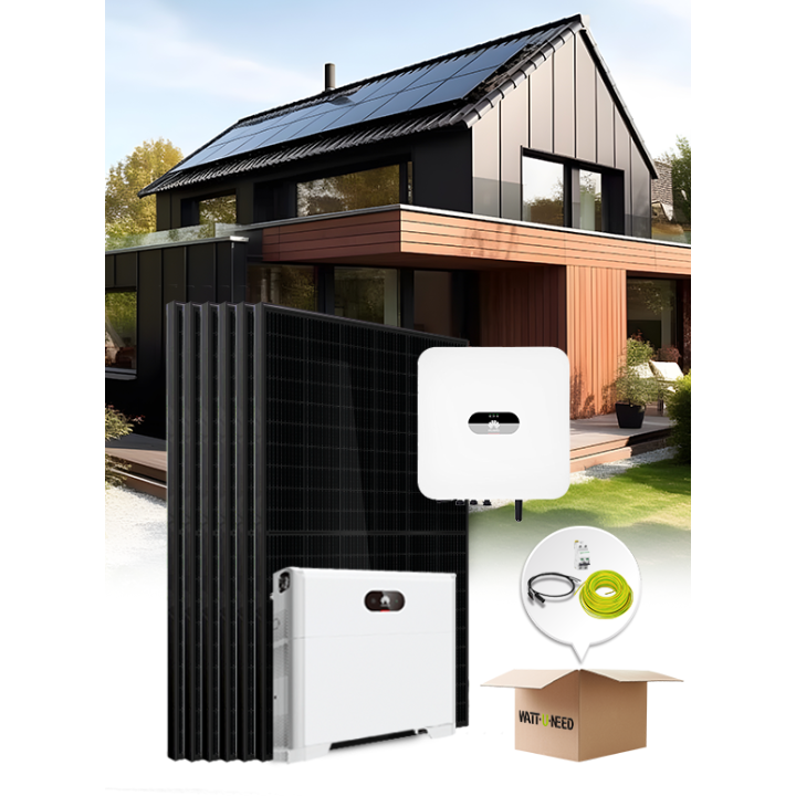 Kit 10 panneaux autoconsommation / réinjection Huawei hybride 3kVa avec stockage lithium