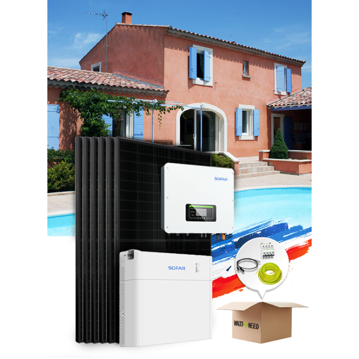 Eigenverbrauchsset 18 Paneele 8 kVa mit Installation in Frankreich