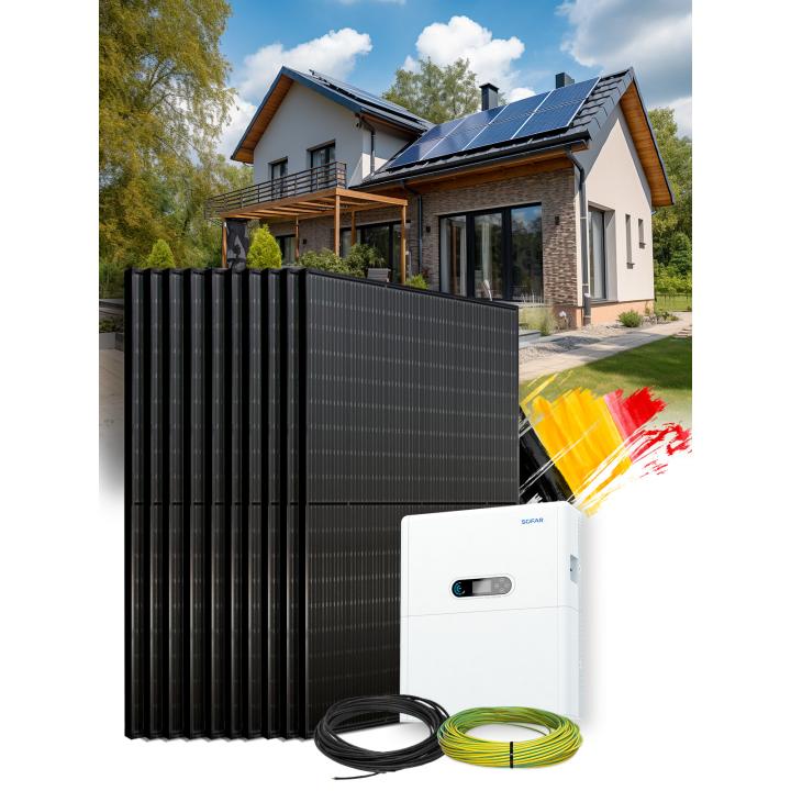 Kit autoconsommation / réinjection 10 panneaux 3 kVa avec stockage et installation en Belgique