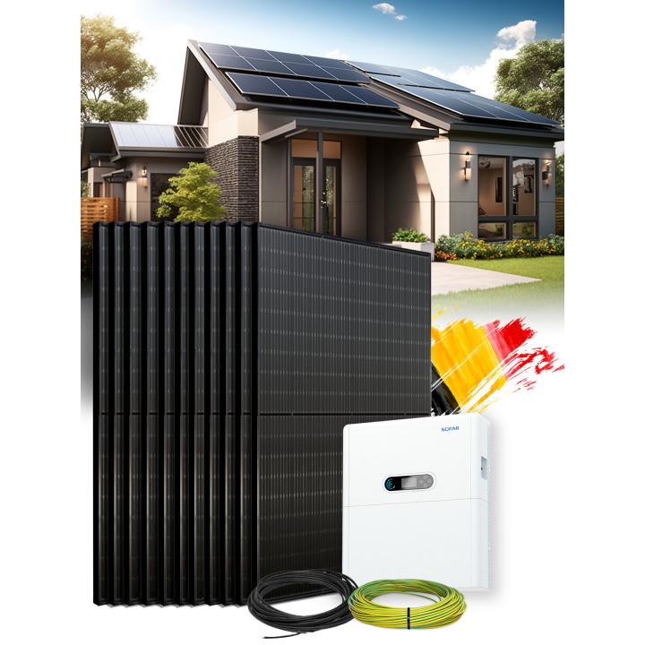 Kit autoconsommation / réinjection 12 panneaux 5 kVa avec stockage et installation en Belgique