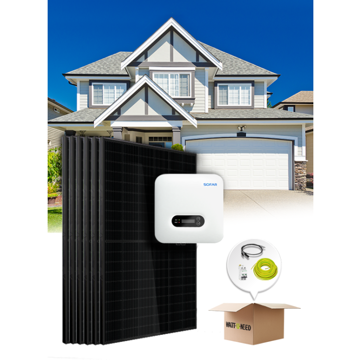 Kit de 6 a 10 paneles, autoconsumo / reinyección 3kVa Sofar sin almacenamiento