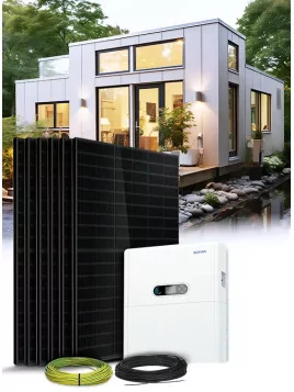 Kit híbrido de 6 paneles con almacenamiento de litio