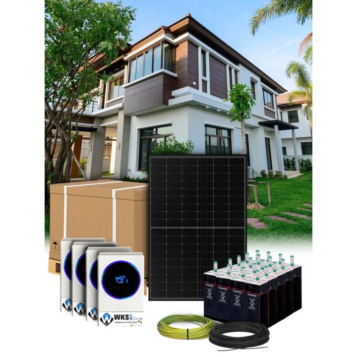 Kit autoconsommation 42 panneaux 20kVA avec stockage OPzS