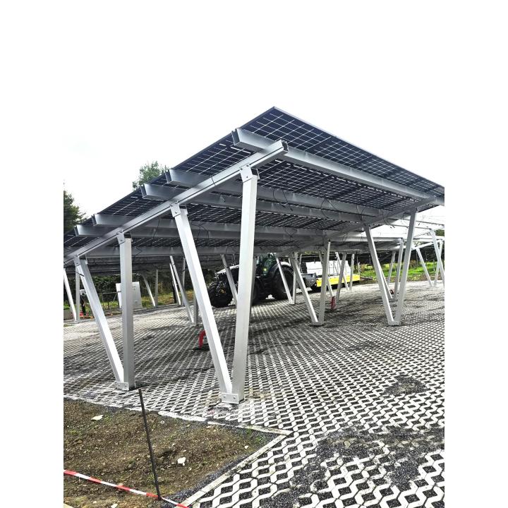 Carport photovoltaïque aluminium 15 panneaux
