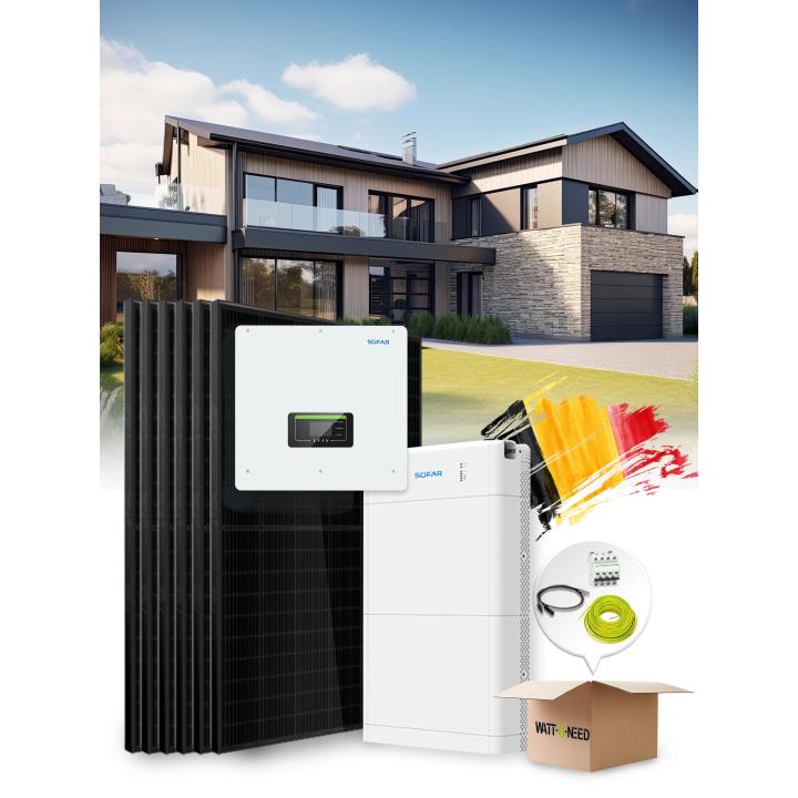 Self-consumption / reinjection kit 25 panels 10 kVa with storage and installation in Belgium