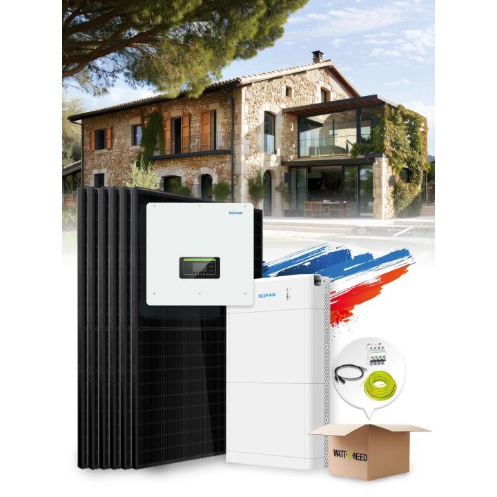 Kit de autoconsumo / reinyección con 25 paneles de 10 kW, almacenamiento e instalación en Francia