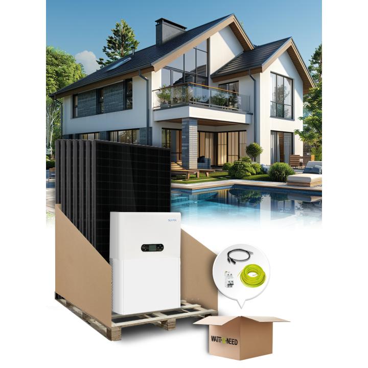 Kit de autoconsumo de 12 paneles de 5 kVa con almacenamiento