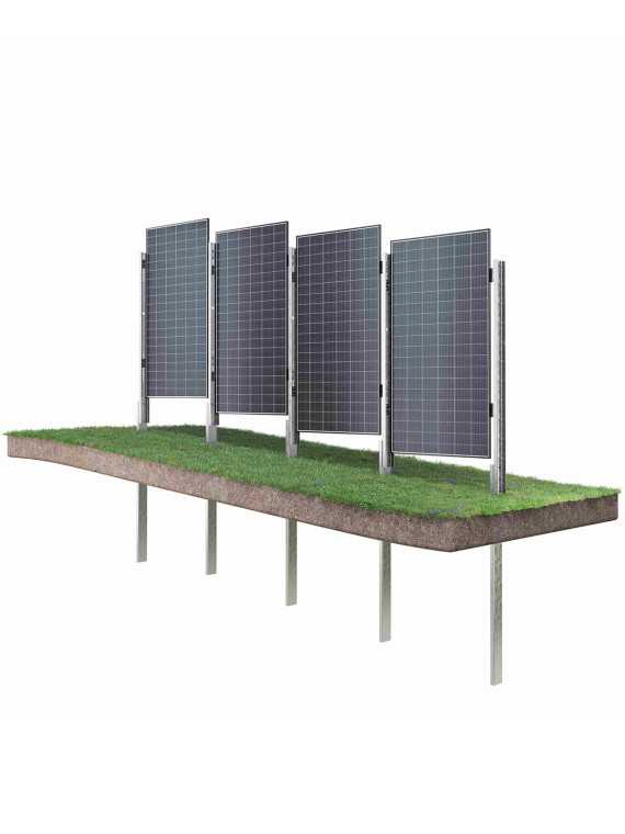 Solarzaun WS-A10P - Vertikales Bodenbefestigungssystem