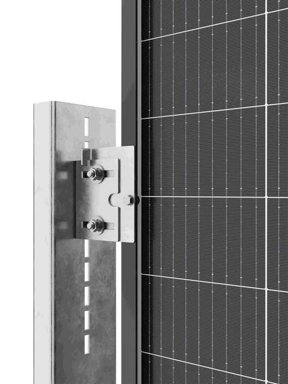 Clôture solaire WS-A10P - Système de fixation au sol vertical