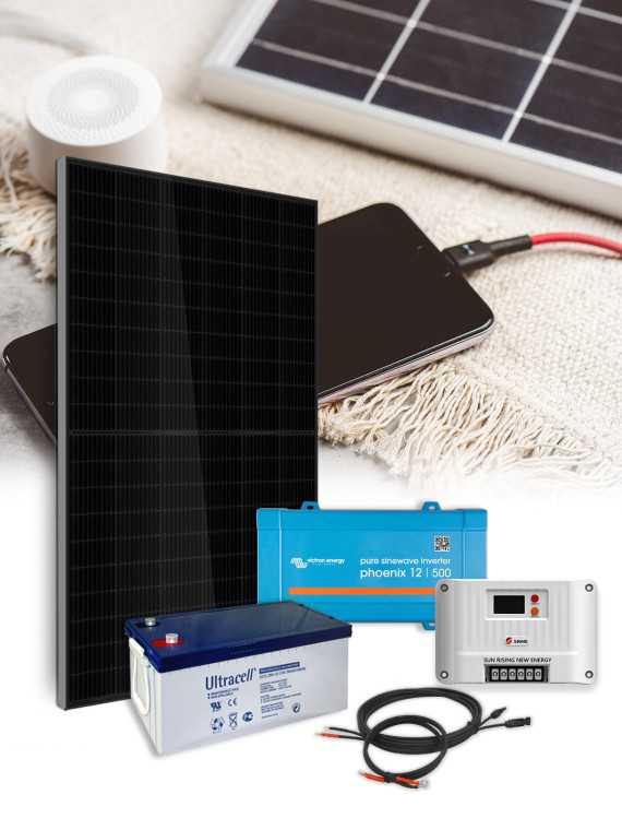 Kit autónomo de 1 panel de 500VA con almacenamiento