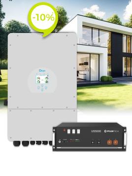 Inversor trifásico Deye 10 kVA y batería de litio Pylontech US5000 de 4,8 kWh