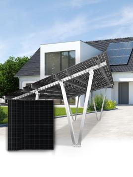 Carport photovoltaïque aluminium + 15 panneaux solaires 450Wc