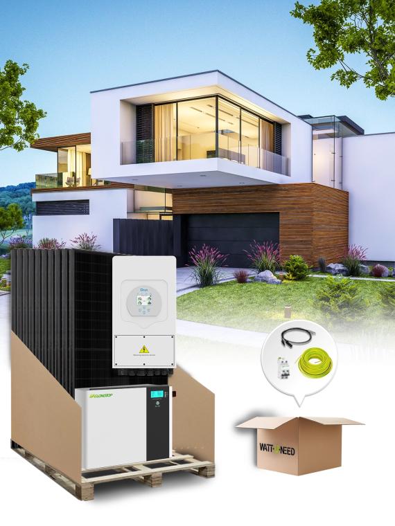 Kit de autoconsumo de 10 paneles de 3,6 kVA con almacenamiento de litio