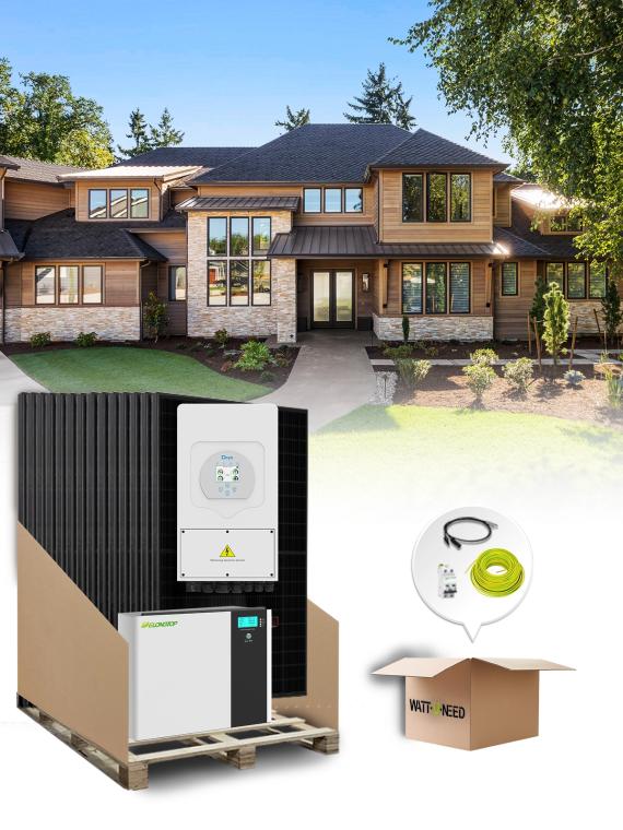 12-panel 5kVA self-consumption kit with lithium storage