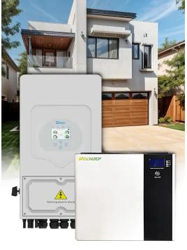 Deye 6 kVA enkelfasige omvormer en Delong 5,12 kWh lithium-accupack