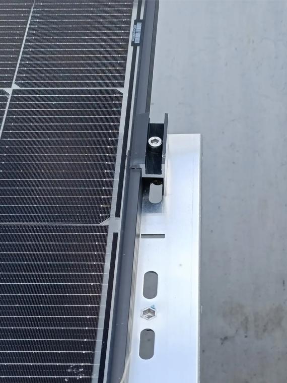 Eindklem 28-50 mm roestvrij staal – bevestiging paneel op rail