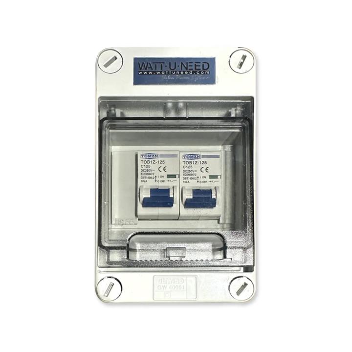 Box met 2 zekeringen 125 A - 250 V DC + 4 kabels 35 mm² + Accuklemmen - Klaar voor aansluiting